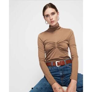Nation LTD Eris Turtleneck Top XL Lightweight in Teddy Romantic Academia Preppy